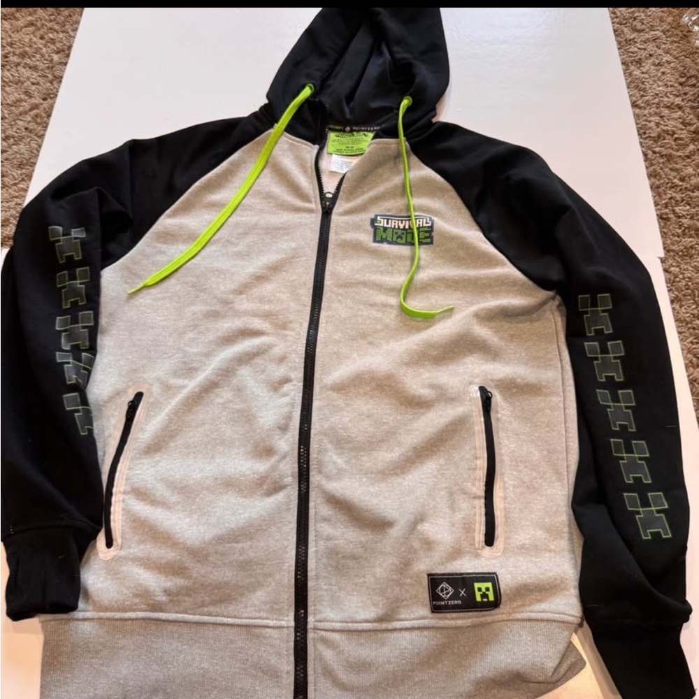 Minecraft a
Hoodie with Neon Green Accents men’s med